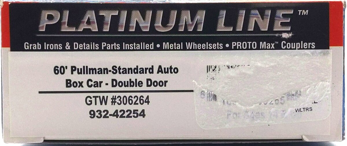 Walthers 932-42254 HO Grand Trunk western 60' Pullman Double Door Boxcar #306264