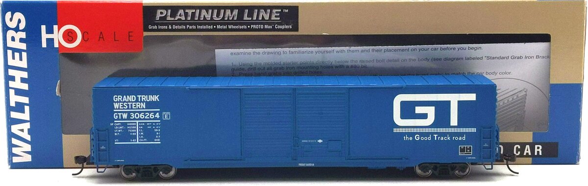 Walthers 932-42254 HO Grand Trunk western 60' Pullman Double Door Boxcar #306264