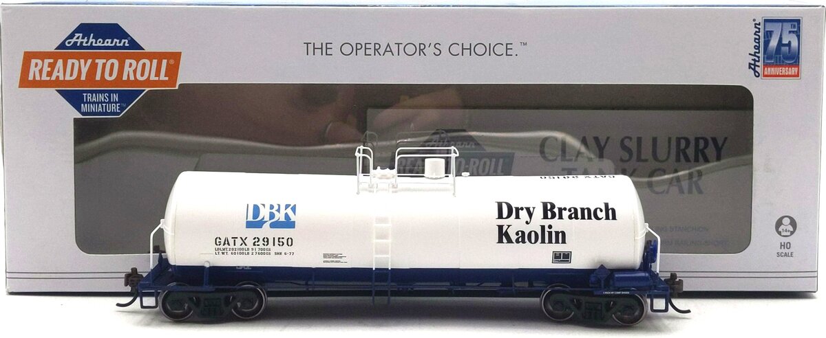 Athearn 16351 HO GATX RTR 16,000-Gallon Clay Slurry Tank Car #29150