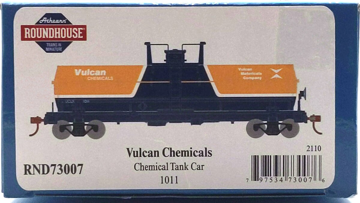Roundhouse 73007 HO Vulcan Chemicals Chemical Tank #1011