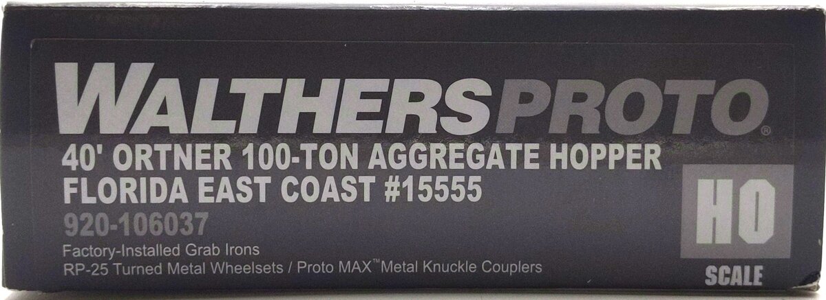 Walthers 920-106037 HO FEC RTR 40' Ortner 100-Ton Open Aggregate Hopper #15555 LN/Box