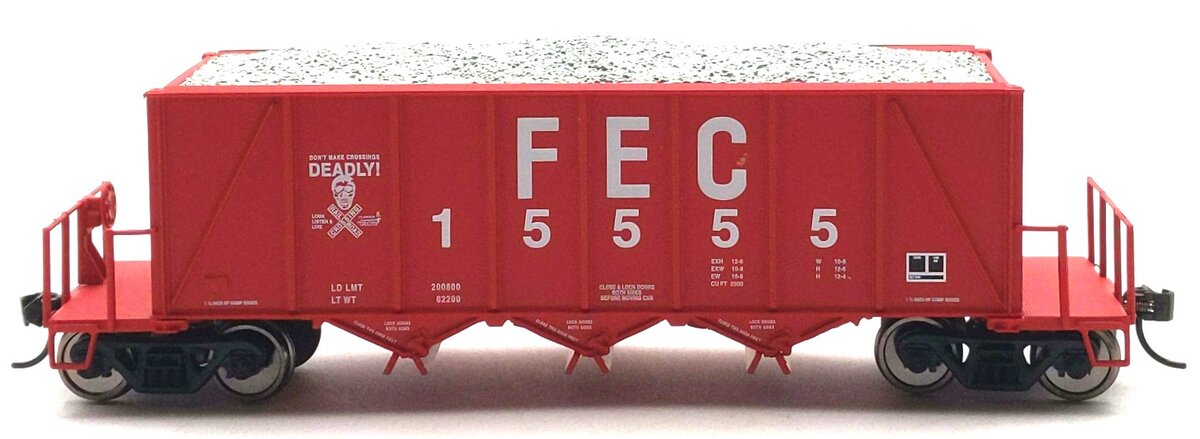 Walthers 920-106037 HO FEC RTR 40' Ortner 100-Ton Open Aggregate Hopper #15555