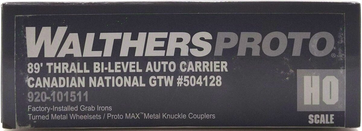 Walthers 920-101511 HO CN GTW 89' Thrall Bi-Level Auto Carrier #504128 - RTR