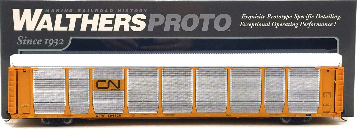 Walthers 920-101511 HO CN GTW 89' Thrall Bi-Level Auto Carrier #504128 - RTR