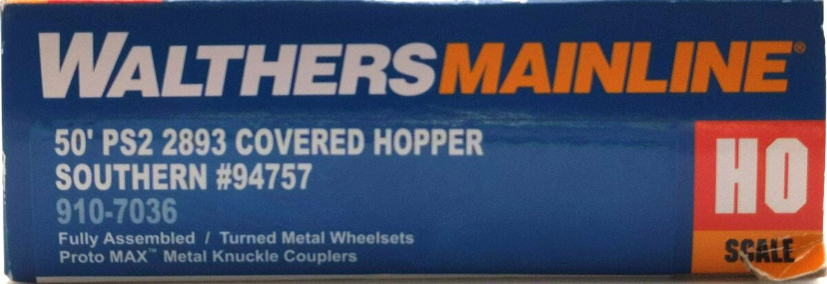 Walthers 910-7036 HO Southern Railway 50' PS-2 2893 3-Bay Covered Hopper #94757