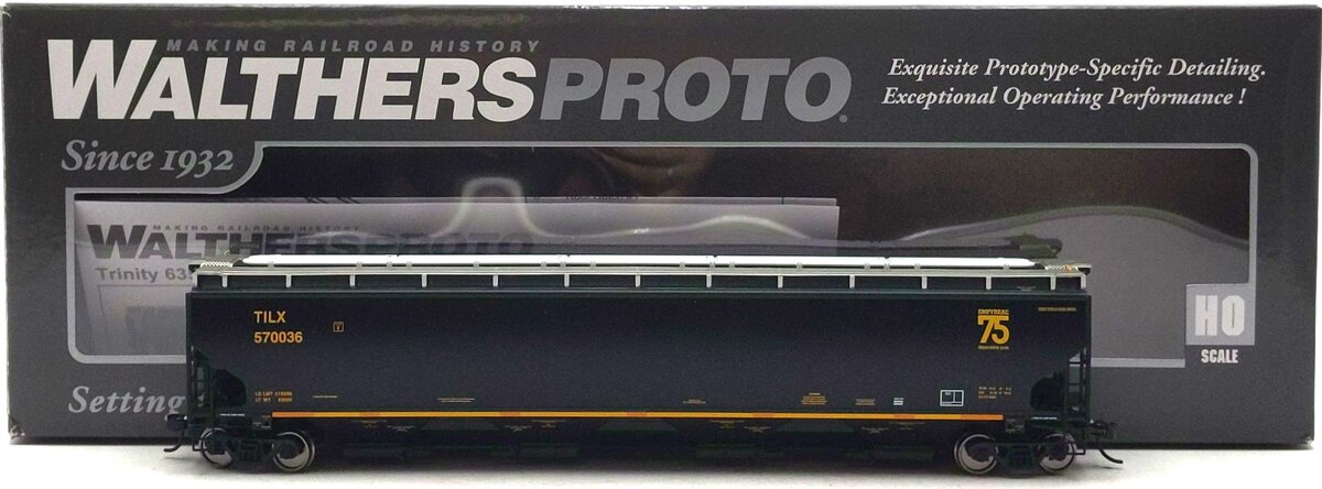 Walthers 920-110326 HO TILX 67' Trinity 6351 4-Bay Covered Hopper RTR #570036 LN/Box