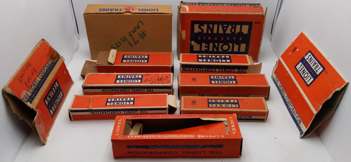 Lionel Vintage O Empty Boxes: 6019, 042, 112, 6147, 6456, 6456, 2452 [11]/Box