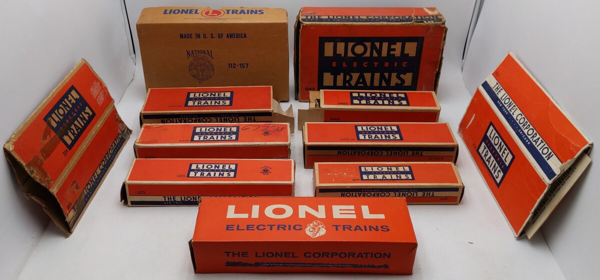 Lionel Vintage O Empty Boxes: 6019, 042, 112, 6147, 6456, 6456, 2452 [11]/Box
