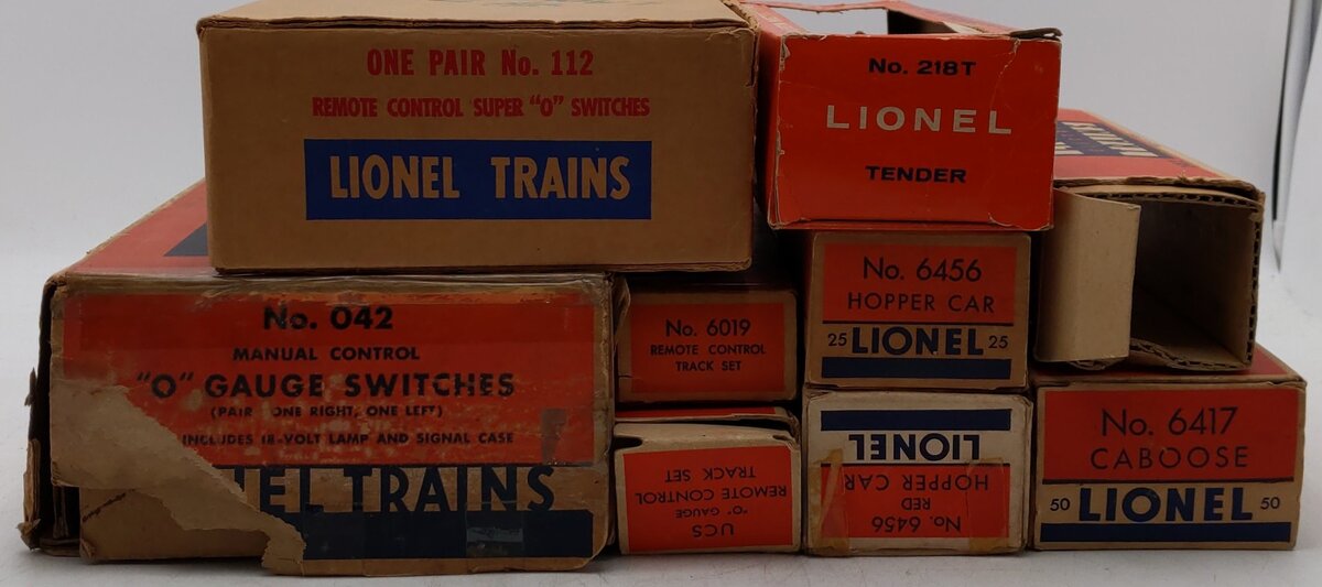 Lionel Vintage O Empty Boxes: 6019, 042, 112, 6147, 6456, 6456, 2452 [11]/Box