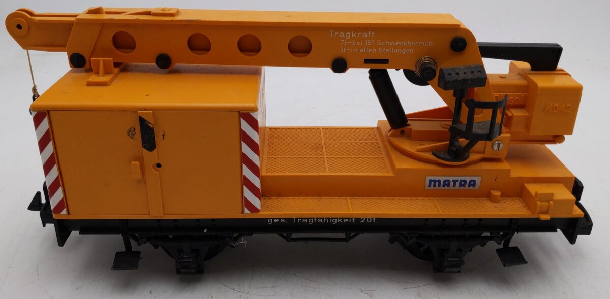 LGB 4042 G Scale Matra Yellow Construction Crane Car EX