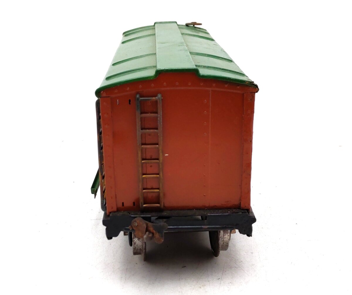 Lionel 213 Vintage Standard Gauge Tera Cotta & Green Cattle Car VG