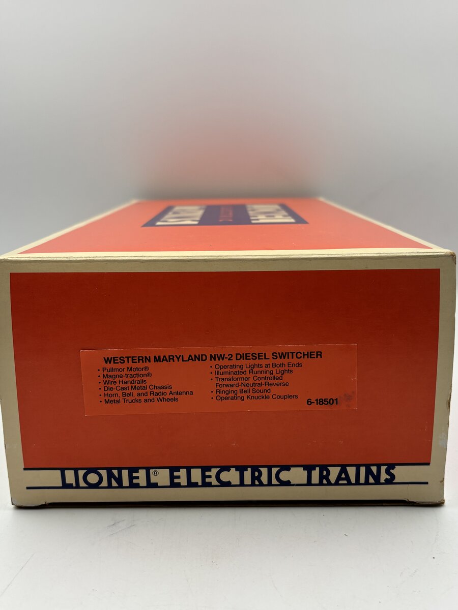 Lionel 6-18501 O Gauge Western Maryland NW2 Powered Diesel Locomotive #8501 EX/Box