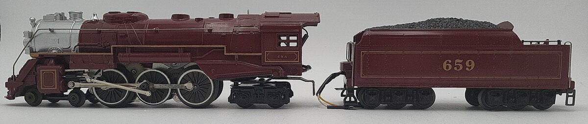 Lionel 6-8101 O Gauge Chicago & Alton 4-6-4 Steam Locomotive & Tender #659 EX