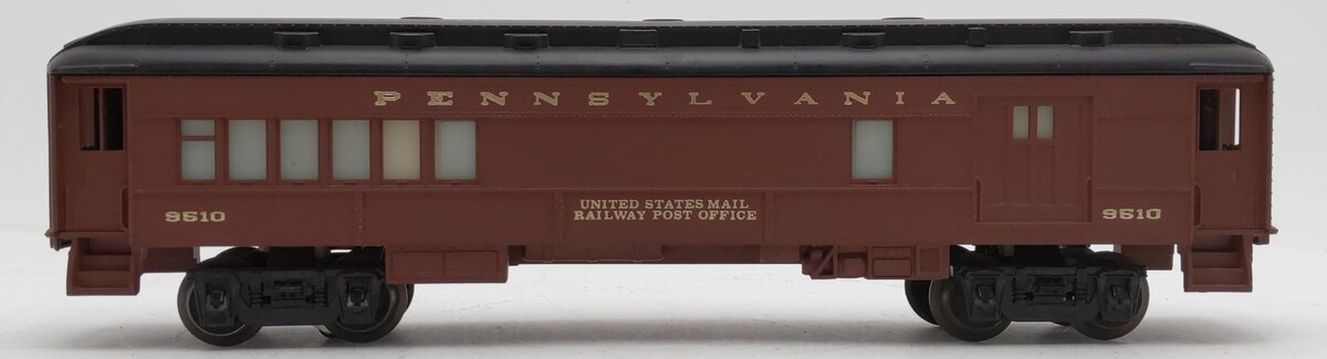 Lionel 6-9510 O27 Pennsylvania Mail Combo Baggage/Passenger Car VG