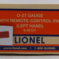 Lionel 6-65121 O 27" Left Hand Remote Control Switch Turnout EX/Box