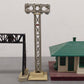 Lionel Vintage O Station, Railroad Floodlight, & Signal Bridge: 133, 195,450 [3] VG