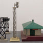 Lionel Vintage O Station, Railroad Floodlight, & Signal Bridge: 133, 195,450 [3] VG