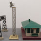 Lionel Vintage O Station, Railroad Floodlight, & Signal Bridge: 133, 195,450 [3] VG