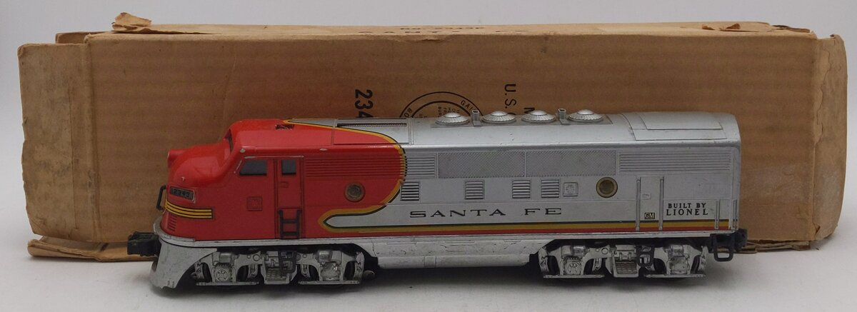 Lionel 2343 Vintage O Santa Fe F3 A Dummy Diesel Locomotive VG/Box