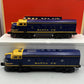 Lionel 6-18117 O Gauge Santa Fe Blue/Yellow F3 AA Diesel Set EX/Box