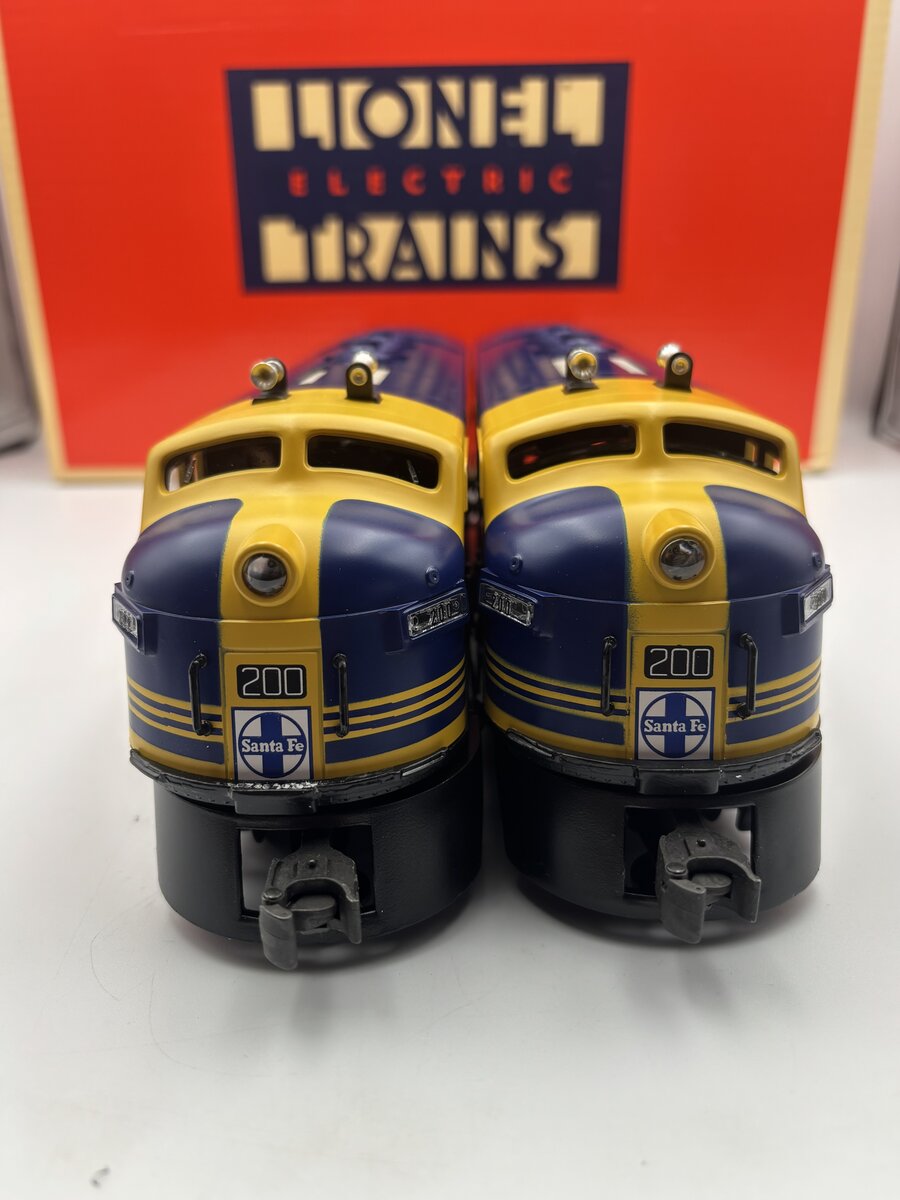 Lionel 6-18117 O Gauge Santa Fe Blue/Yellow F3 AA Diesel Set EX/Box