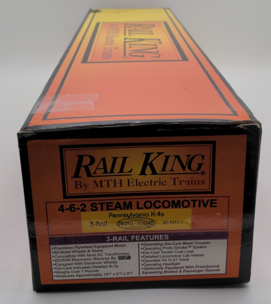 MTH 30-1115-1 O Gauge Pennsylvania 4-6-2 K4 Steam Locomotive & Tender w/PS1 EX/Box