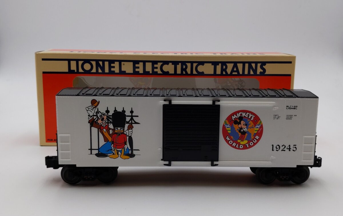 Lionel 6-19245 O Gauge Disney Mickey‘s World Tour Hi Cube Boxcar #19245 NIB