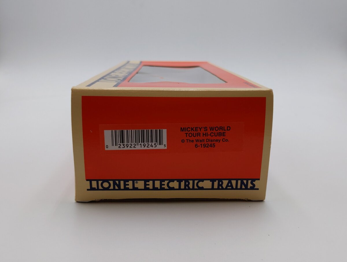 Lionel 6-19245 O Gauge Disney Mickey‘s World Tour Hi Cube Boxcar #19245 NIB