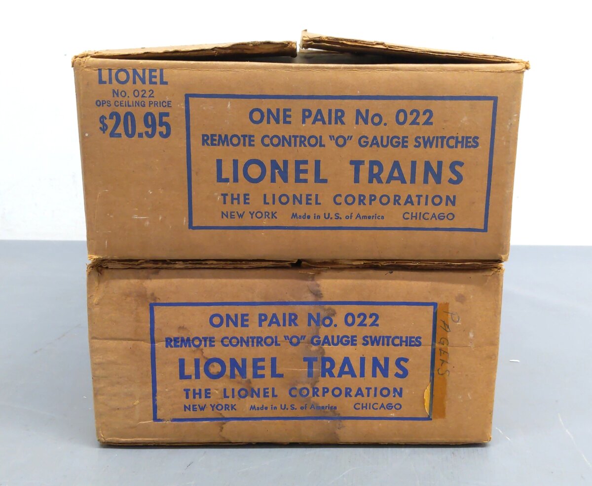 Lionel O22 Vintage O Left-Hand & Right-Hand Electric Remote Switches [2] VG