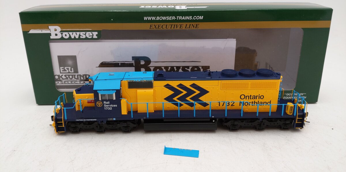 Bowser 24121 HO Ontario Northland GMD SD40-2 Diesel Locomotive #1732 w/Sound VG/Box