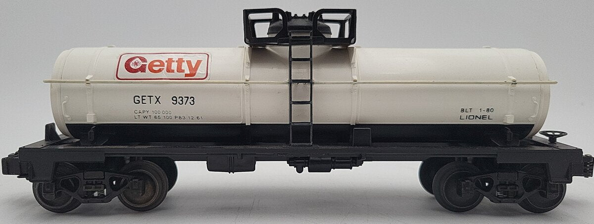 Lionel 6-9373 O Gauge Getty Oil Single Dome Tank Car