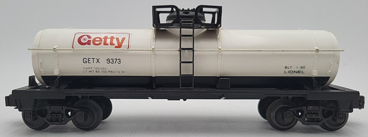 Lionel 6-9373 O Gauge Getty Oil Single Dome Tank Car
