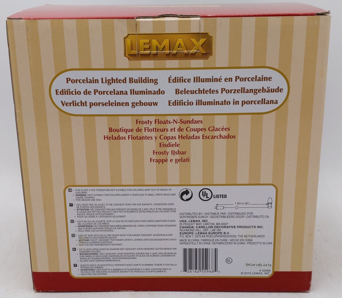 Lemax Frosty Floats-N-Sundaes Ceramic Building EX/Box