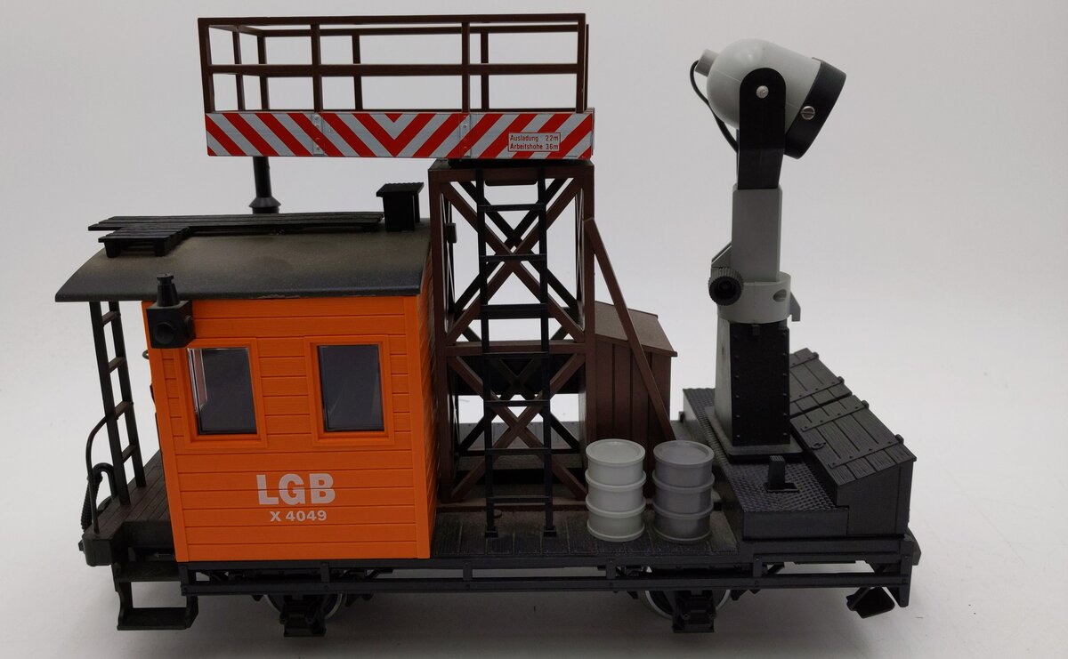 LGB 4049 G Scale Operating Searchlight Car w/ Metal Wheels EX