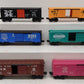 Lionel O Assorted Freight Cars 6-9230,6-39214,6-19218,6-16233,6-26255 [6] EX