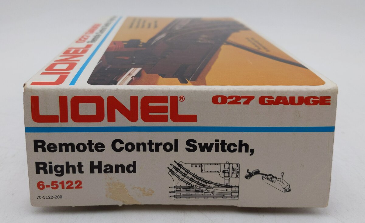 Lionel 6-5122 027 Right Hand Remote Control Switch Turnout LN/Box
