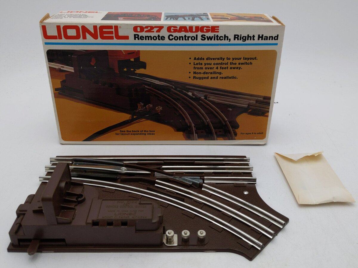 Lionel 6-5122 027 Right Hand Remote Control Switch Turnout LN/Box