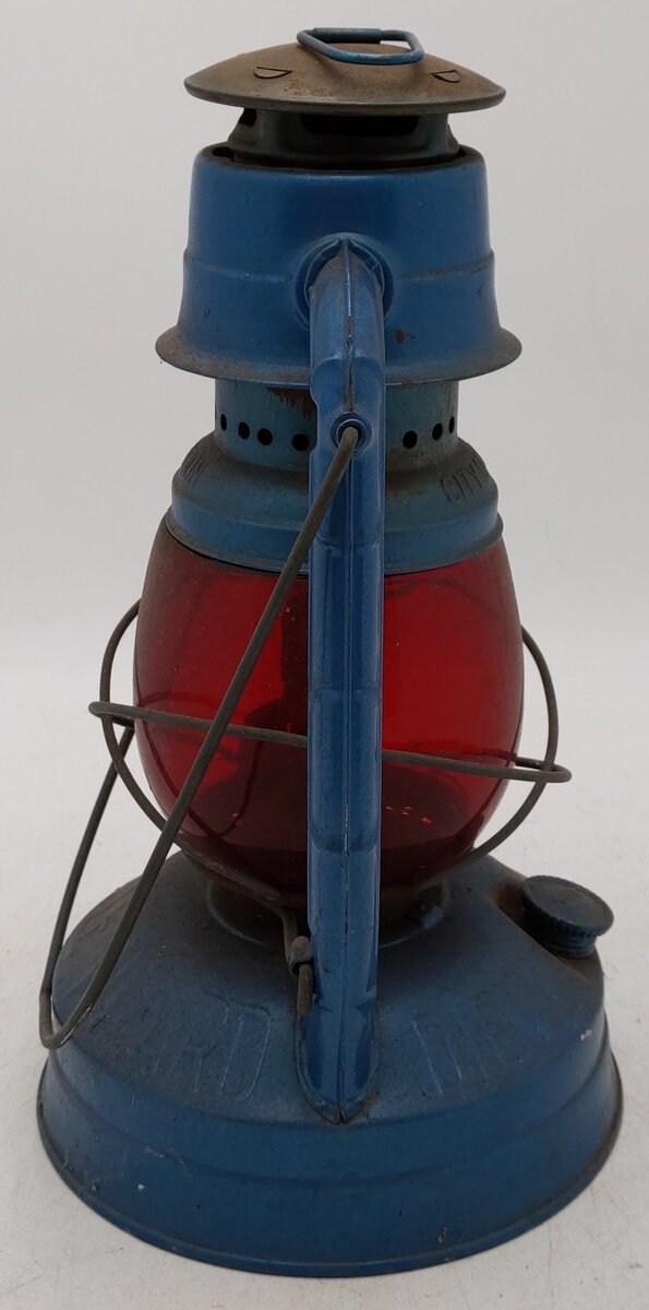 Vintage Rail Road Lantern W/ Red Globe