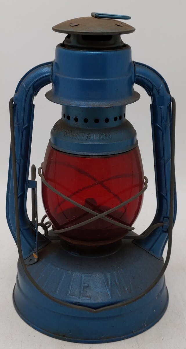 Vintage Rail Road Lantern W/ Red Globe