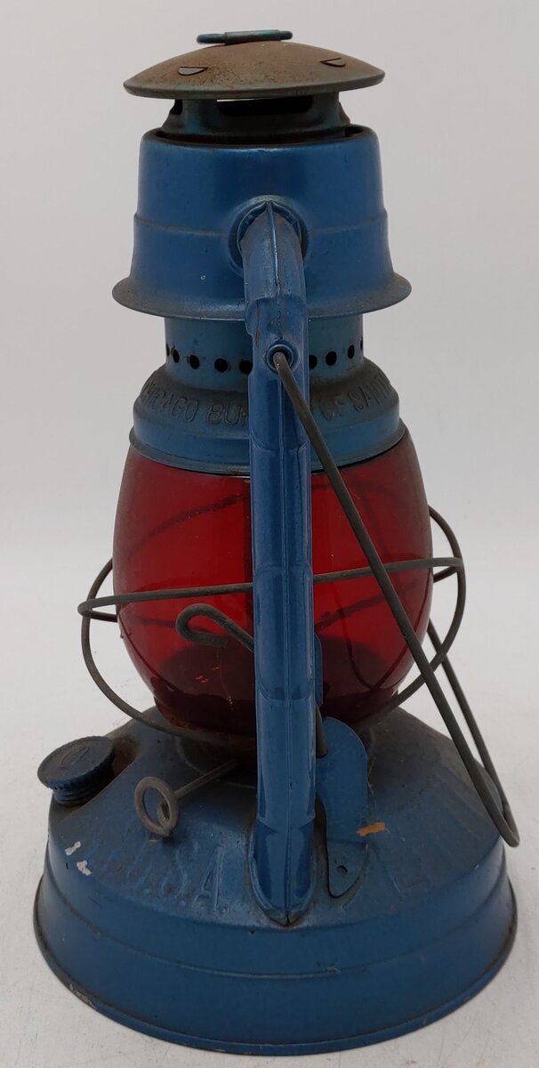 Vintage Rail Road Lantern W/ Red Globe