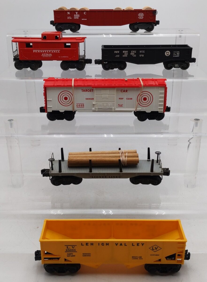 Lionel Vintage O Gauge Freight Cars #2411,2472,6448,2452X,6476-135,6462 [6] VG