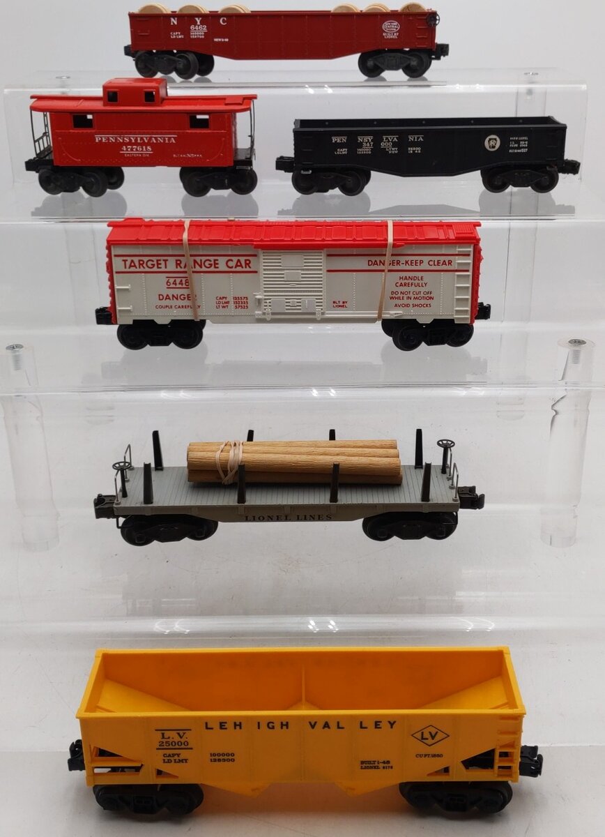 Lionel Vintage O Gauge Freight Cars #2411,2472,6448,2452X,6476-135,6462 [6] VG