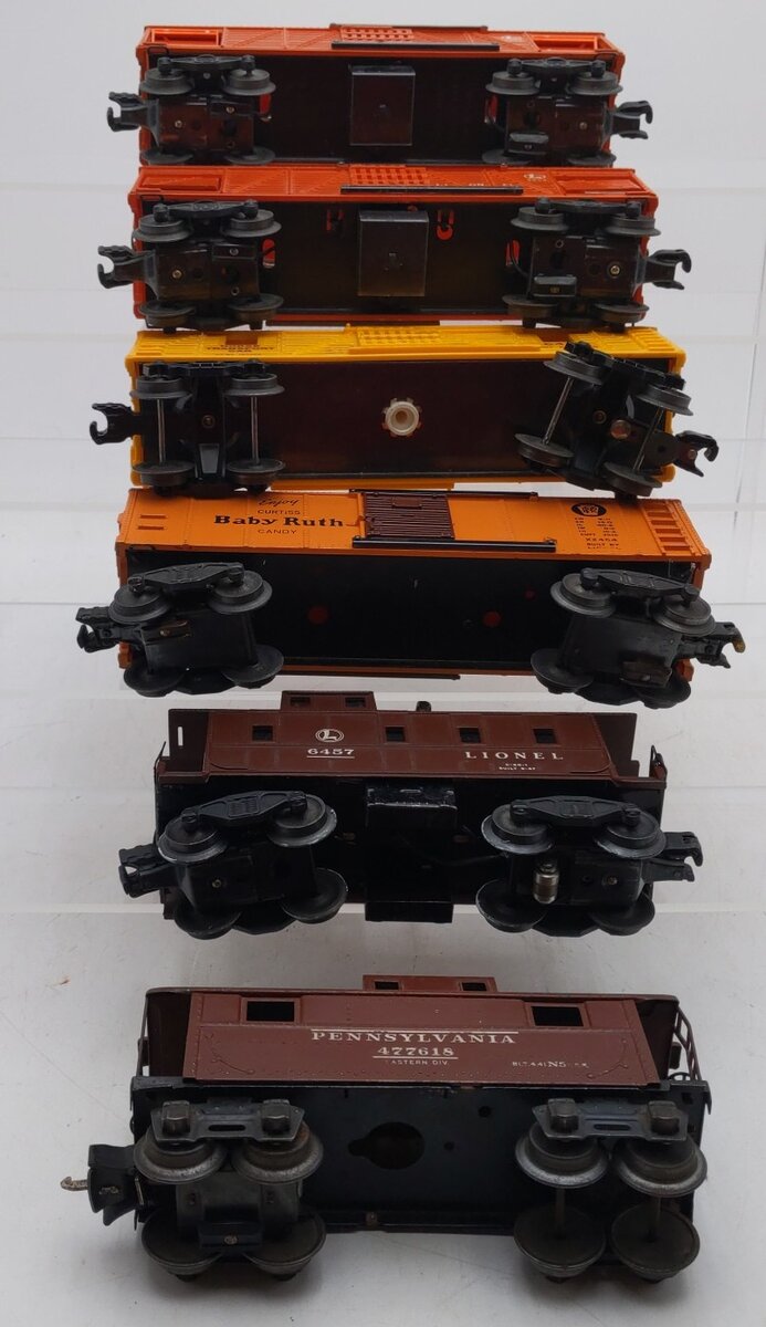 Lionel Vintage O Freight Cars: #2454, 3656, 6457, 477618, 6473, & 3656 [6] VG