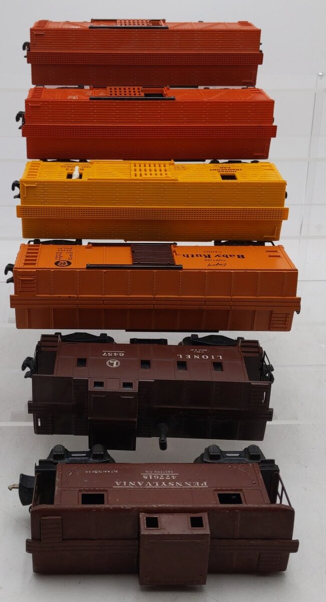 Lionel Vintage O Freight Cars: #2454, 3656, 6457, 477618, 6473, & 3656 [6] VG