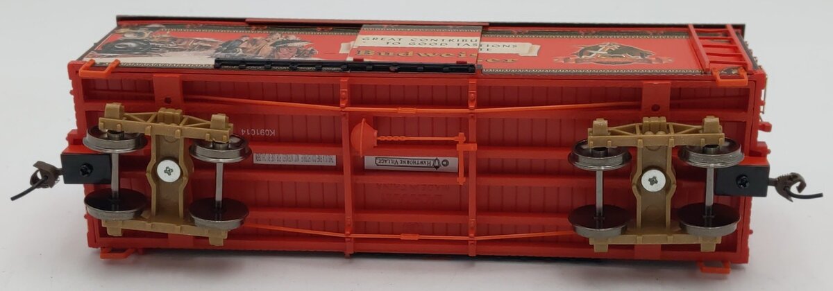 Hawthorne Village Budweiser HO gauge holiday express boxcar LN