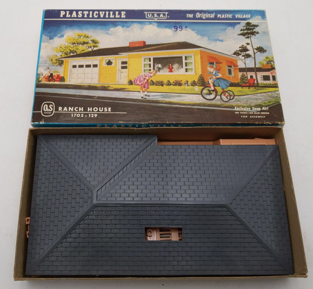 Bachmann 1705-129 O-S Plasticville Ranch House Building Kit EX/Box