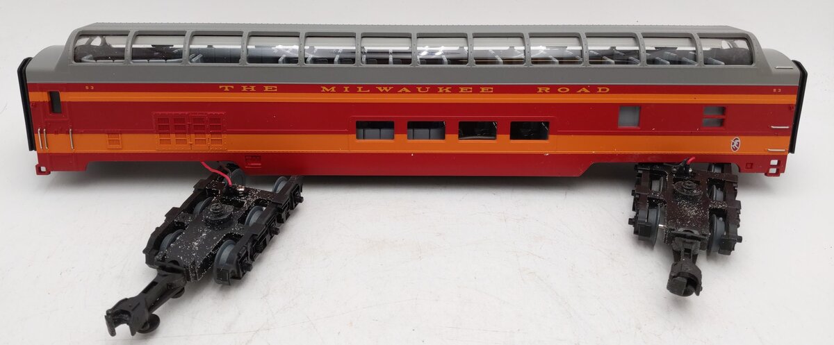 MTH 20-6752 O Gauge Milwaukee Road 70' Full Length Vista Dome Passenger Car #53/Box