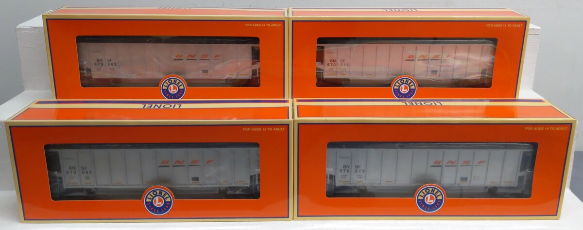 Lionel 684028 O Gauge BNSF Rotary Dump Gondola 4-Pack NIB