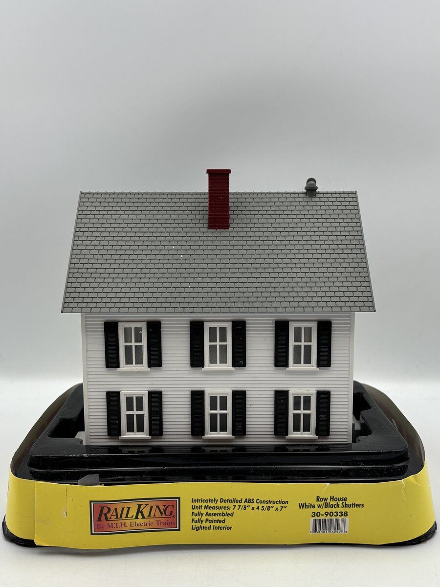 MTH 30-90338 Row House #1 White w/ Black Shutters EX/Box