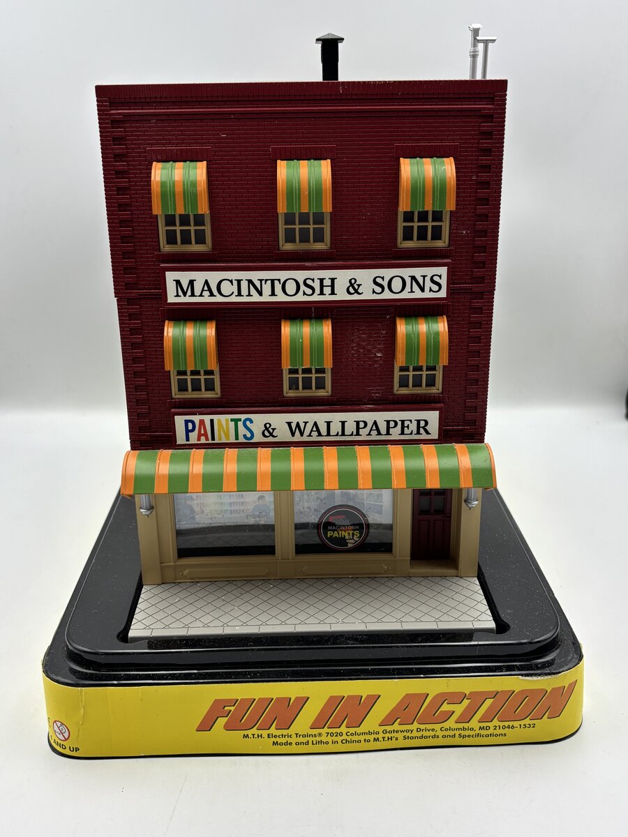 MTH 30-90409 Macintosh Son's Paints 3-Story City Building w/Fire EX/Box